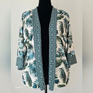 SKYE'S THE LIMIT size L Women's Green‎ Tropical Leaf Print Cover Up